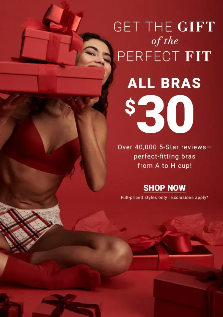 Get the Gift of the Perfect Fit All Bras $30