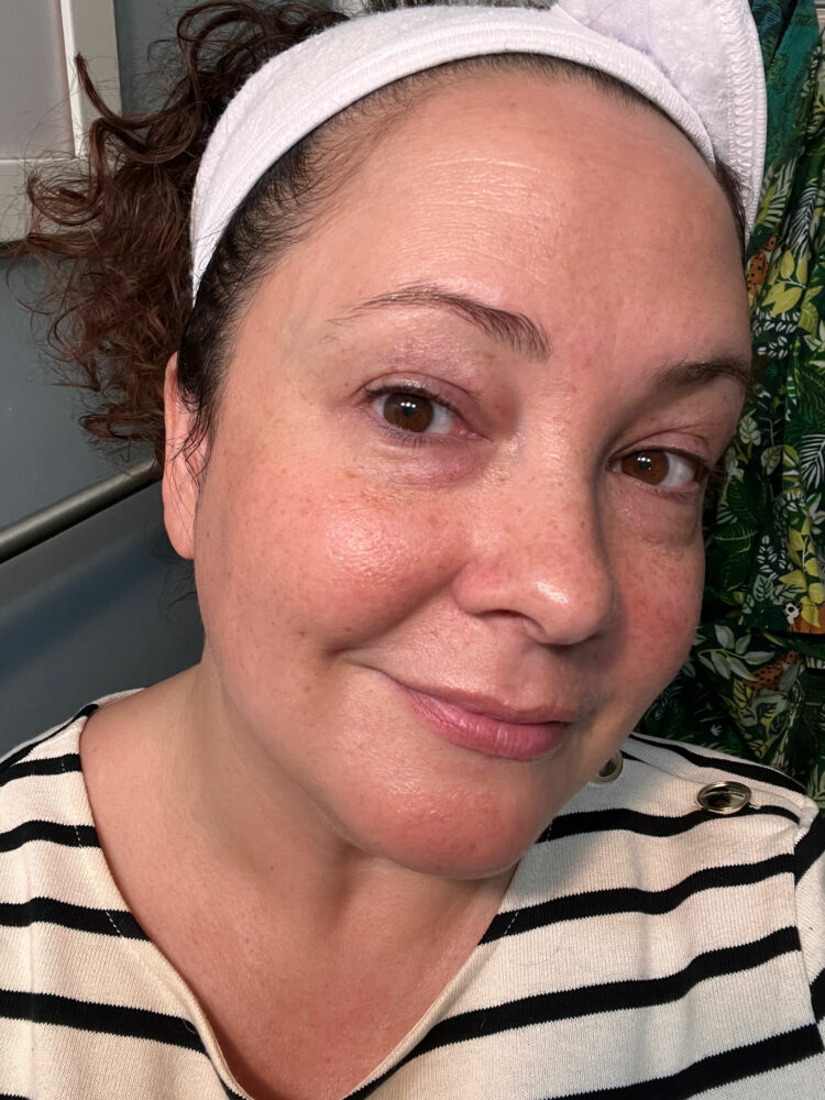 bare unfiltered skin after washing
