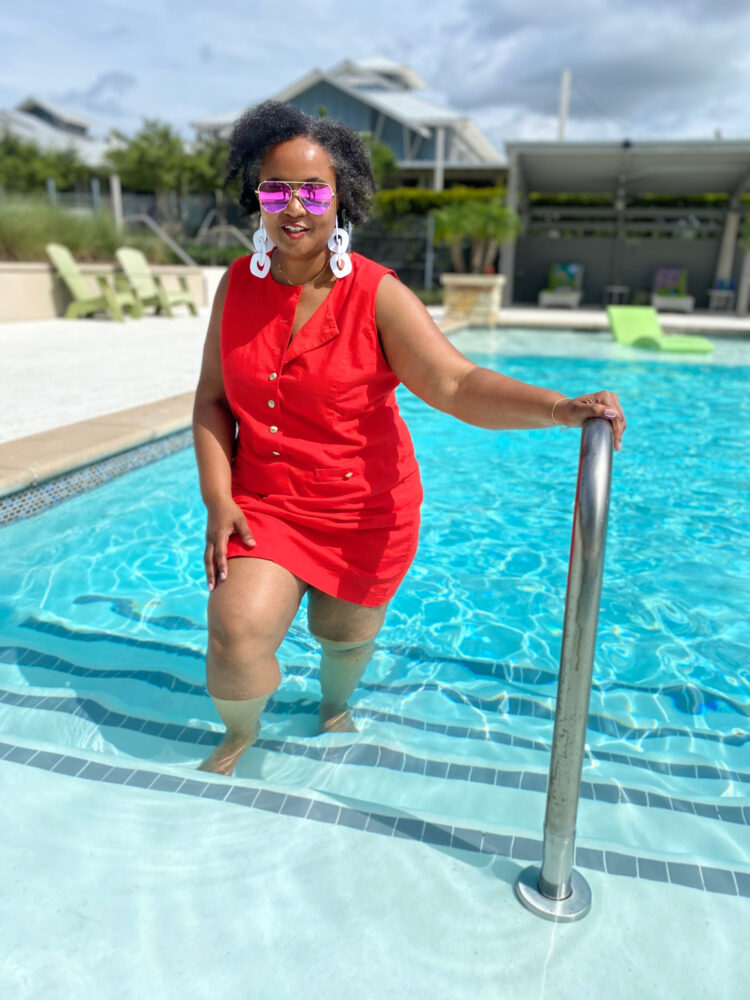 J. Crew Factory linen mini dress in bright red