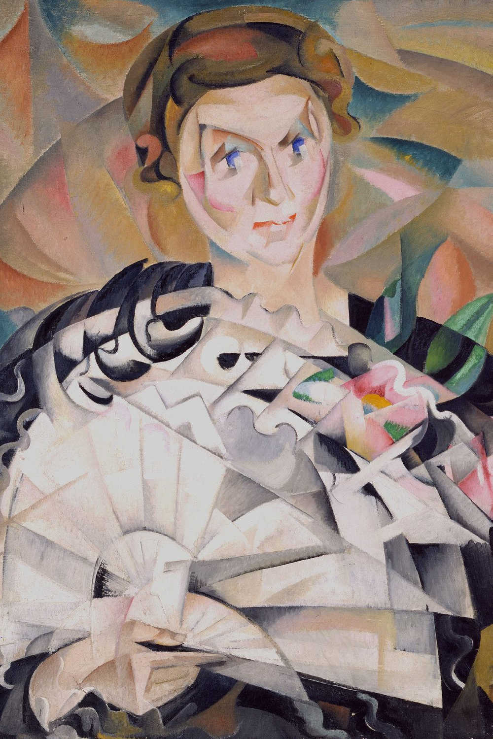 Alice Bailly, Jeu d’éventail ou Femme à l’éventail (Portrait de Louisa Bally, sœur de l’artiste), 1913