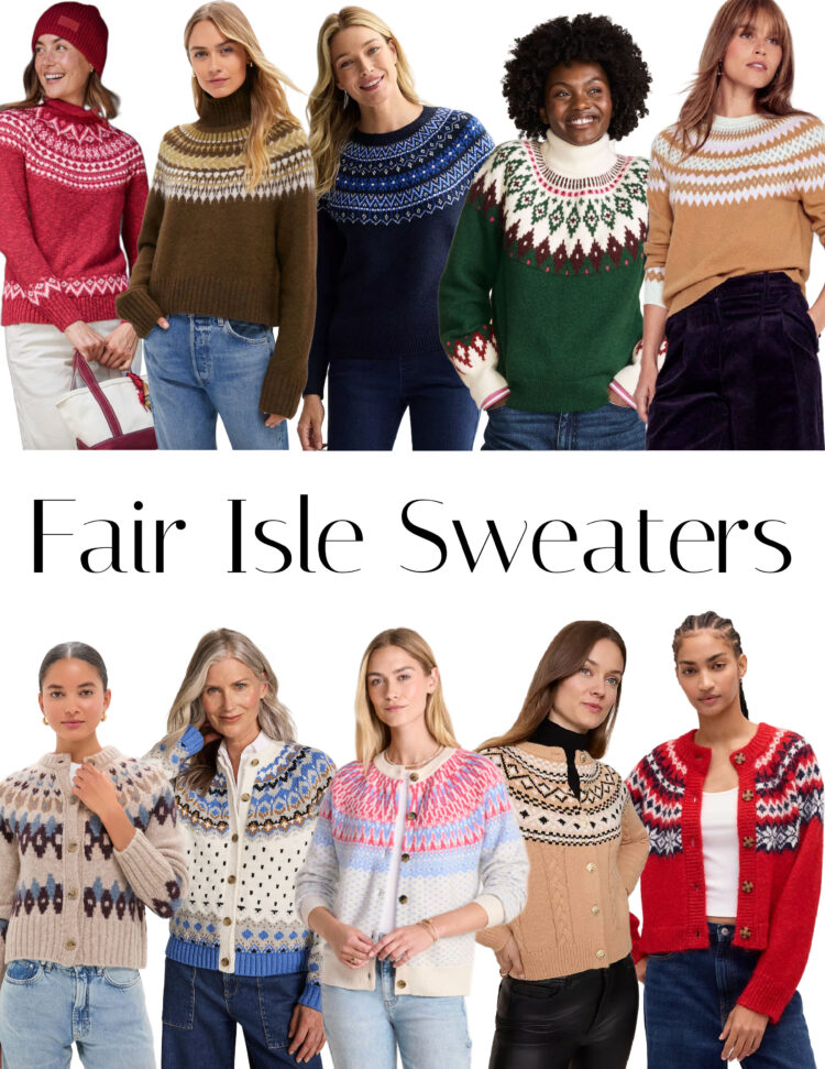 Collection of fair isle sweaters