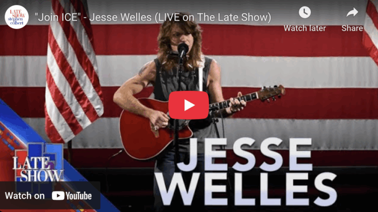 Weekend Reads for November 22nd & 23rd 10 Screenshot from YouTube of "Join ICE" - Jesse Welles (LIVE on The Late Show)