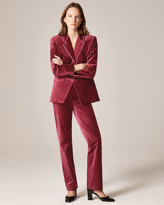 Cocktail Pantsuit j. crew madelyn velvet blazer and pants for a cocktail pantsuit or lady tux for4 2025